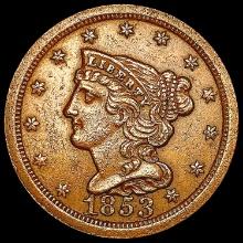 1853 C-1 Braided Hair Half Cent CLOSELY UNCIRCULAT