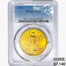 1924 $20 Gold Double Eagle PCGS MS65