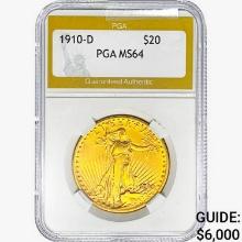 1910-D $20 Gold Double Eagle PGA MS64