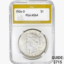 1926-D Silver Peace Dollar PGA MS64