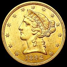 1882 $5 Gold Half Eagle UNCIRCULATED