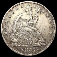 1873 Arws Seated Liberty Half Dollar CLOSELY UNCIR