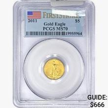 2011 $5 1/10oz. Gold Eagle PCGS MS70