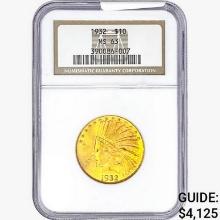 1932 $10 Gold Eagle NGC MS63