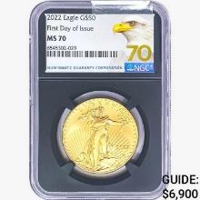 2022 $50 1oz. Gold Eagle NGC MS70 FDI