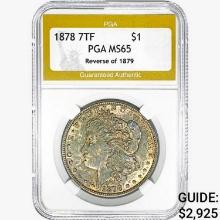 1878 7TF Morgan Silver Dollar PGA MS65 REV 79