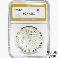 1898-S Morgan Silver Dollar PGA MS62