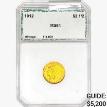 1912 $2.50 Gold Quarter Eagle PCI MS64