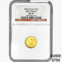 2006 $5 1/10oz. Gold Eagle NGC MS70 RS