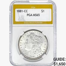 1881-CC Morgan Silver Dollar PGA MS65