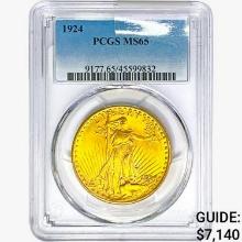 1924 $20 Gold Double Eagle PCGS MS65