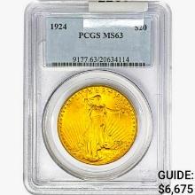 1924 $20 Gold Double Eagle PCGS MS63