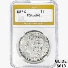 1887-S Morgan Silver Dollar PGA MS63