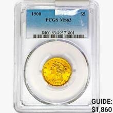 1900 $5 Gold Half Eagle PCGS MS63