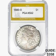 1880-O Morgan Silver Dollar PGA MS62