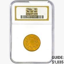 1866 Two Cent Piece NGC MS64 RB