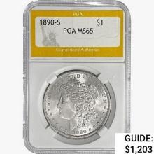 1890-S Morgan Silver Dollar PGA MS65