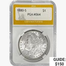 1880-S Morgan Silver Dollar PGA MS64