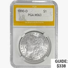 1890-O Morgan Silver Dollar PGA MS63