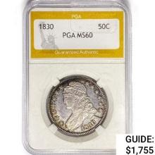 1830 Capped Bust Half Dollar PGA MS60