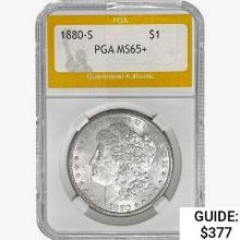 1880-S Morgan Silver Dollar PGA MS65+