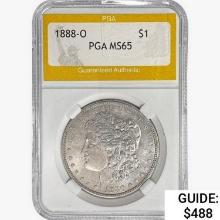 1888-O Morgan Silver Dollar PGA MS65