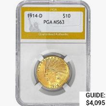 1914-D $10 Gold Eagle PGA MS63