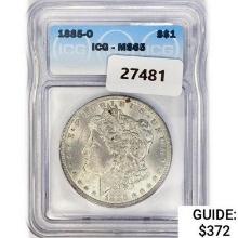 1885-O Morgan Silver Dollar ICG MS65