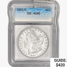 1891-O Morgan Silver Dollar ICG AI50