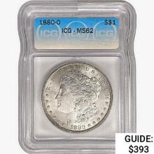 1880-O Morgan Silver Dollar ICG MS62