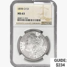 1898-O Morgan Silver Dollar NGC MS63