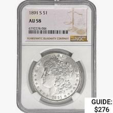 1891-S Morgan Silver Dollar NGC AU58