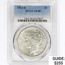 1923-D Silver Peace Dollar PCGS AU58