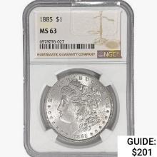 1885 Morgan Silver Dollar NGC MS63