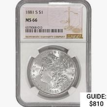 1881-S Morgan Silver Dollar NGC MS66