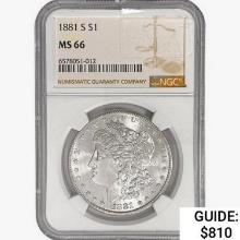 1881-S Morgan Silver Dollar NGC MS66