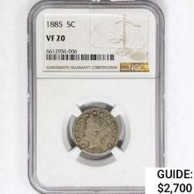 1885 Liberty Victory Nickel NGC VF20