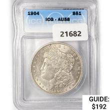 1904 Morgan Silver Dollar ICG AU58