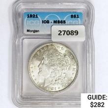 1921 Morgan Silver Dollar ICG MS65