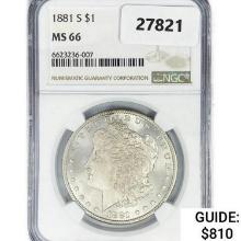 1881-S Morgan Silver Dollar NGC MS66