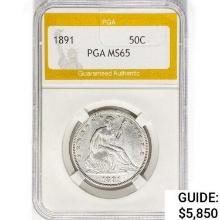 1891 Seated Liberty Half Dollar PGA MS65