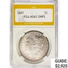 1897 Morgan Silver Dollar PGA MS65 DMPL