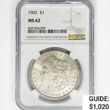 1902 Morgan Silver Dollar NGC MS62