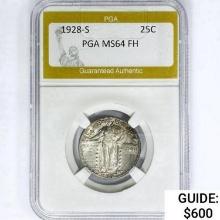 1928-S Standing Liberty Quarter PGA MS64 FH