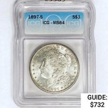 1897-S Morgan Silver Dollar ICG MS64