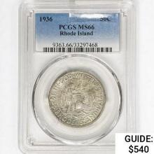 1936 Rhode Island Half Dollar PCGS MS66