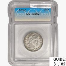 1903-O Barber Quarter ICG MS62