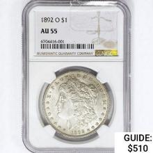 1892-O Morgan Silver Dollar NGC AU55