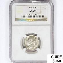 1945-S Jefferson Nickel NGC MS67