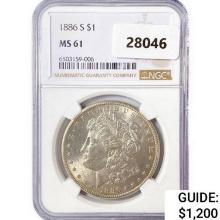 1886-S Morgan Silver Dollar NGC MS61